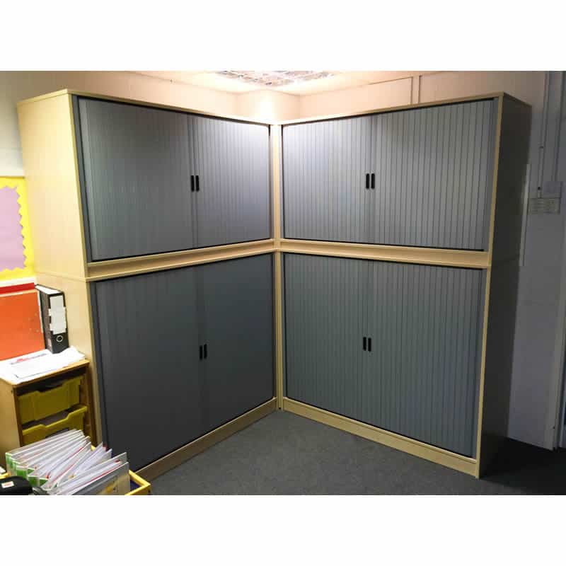 Cloakroom Base Unit with Tambour Door storage above for general storage